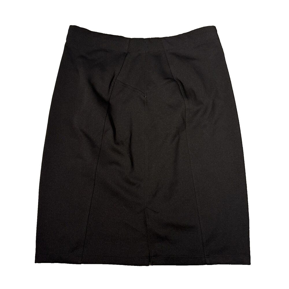 Daisy Fuentes Women's Black Onyx Pull-On mini pencil Skirt with Back Slit Large - Picture 4 of 14